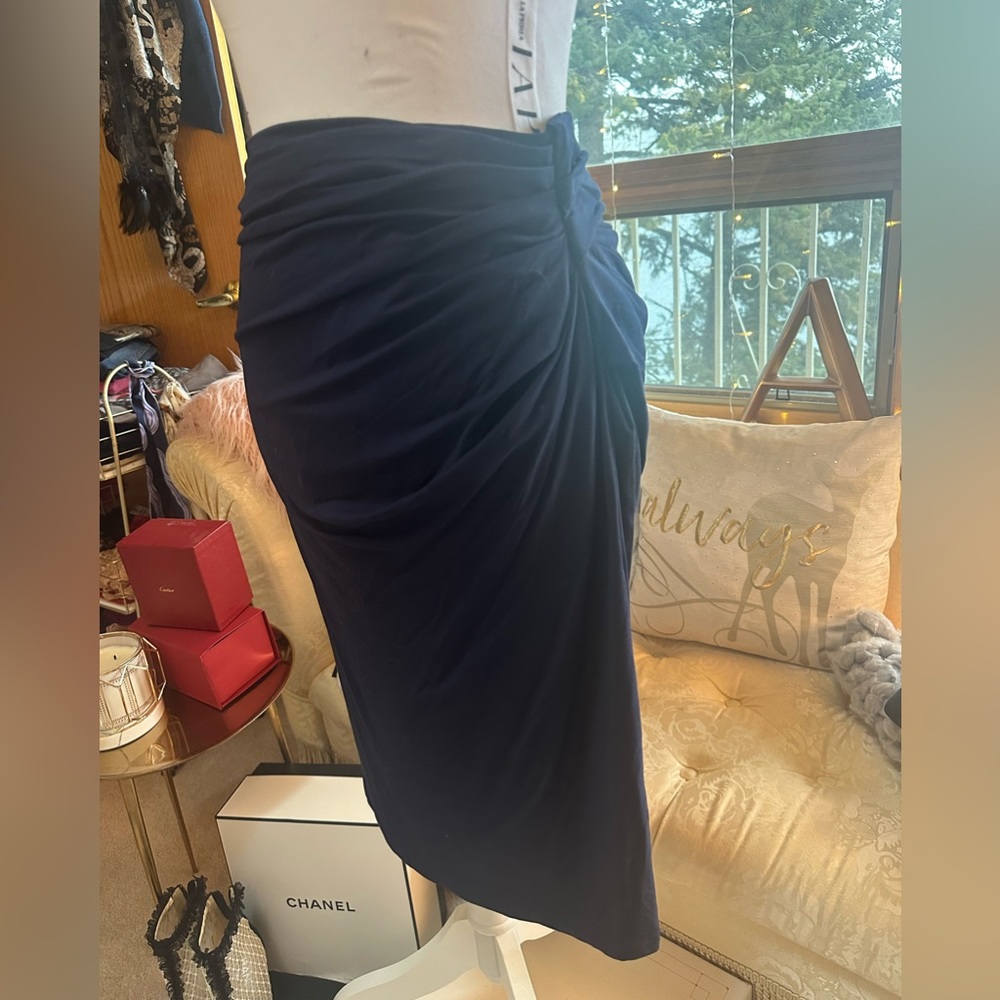 MM LaFleur Jersey Stretch Skirt Navy Medium